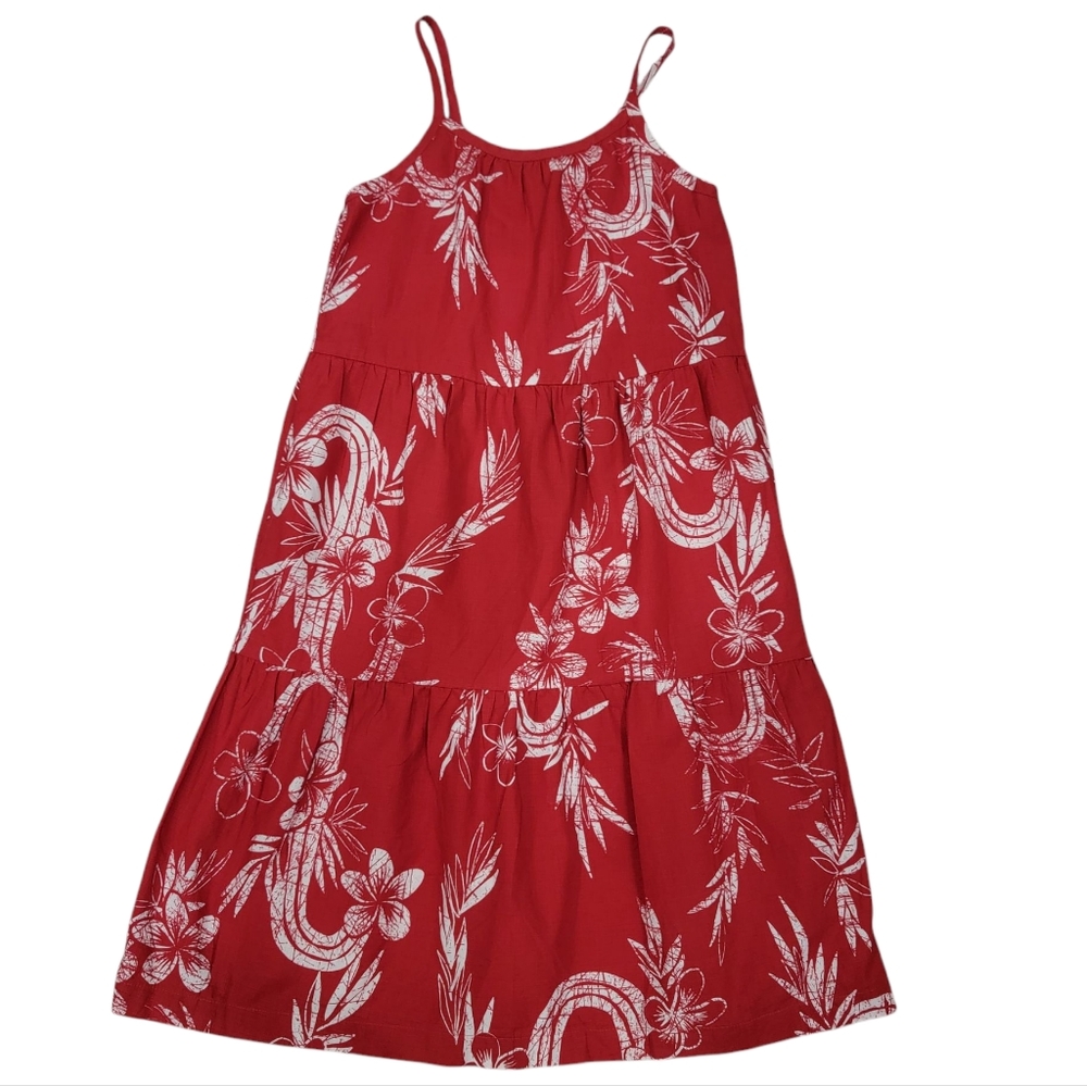 Patagonia Pataloha® Girls Dress Red Floral Beachy Sun-dress Size L (12)